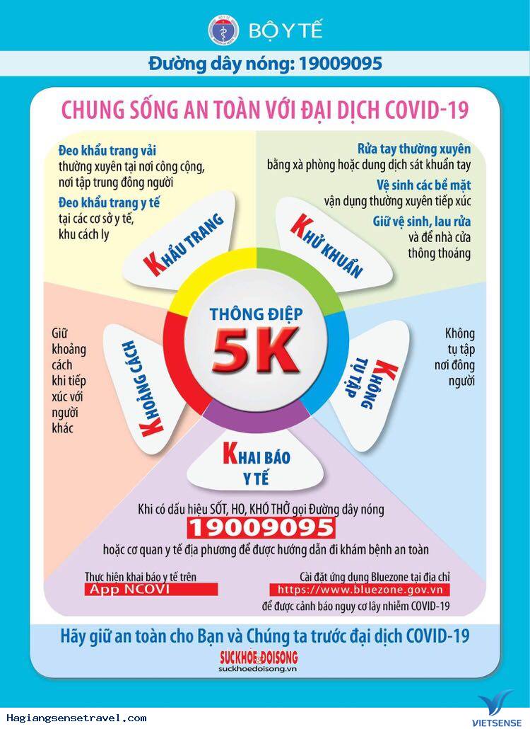 Tỉnh Hà Giang yêu cầu người dân thực hiện quy tắc 5K của Thủ tướng Chính phủ